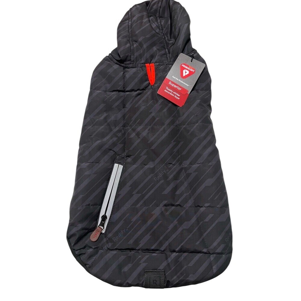 NEW Reddy Dog Reflective Puffer Jacket Insulated Water-Resistant Black Gray XXL